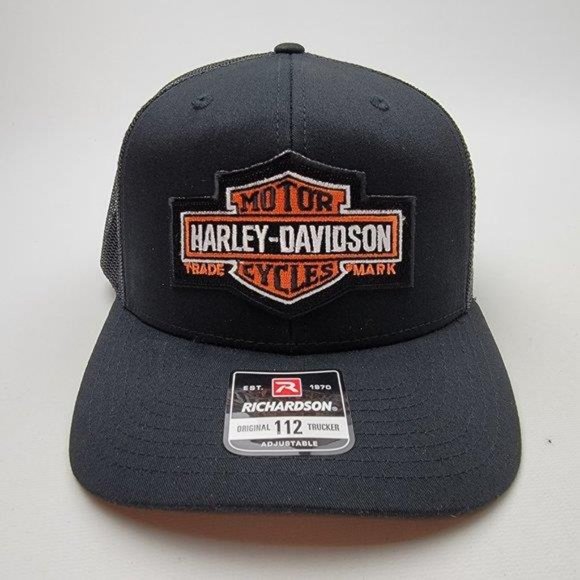 HD American Biker Richardson 112 Trucker Embroidered Patch Mesh Snapback Hat Cap main image 4